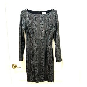 Caché gunmetal lace lbd cocktail black dress